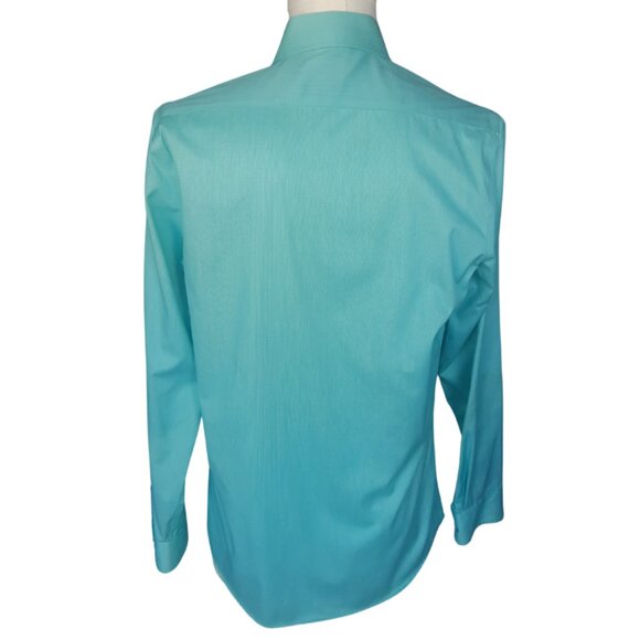 RW & CO SZ M Fitted 100% Cotton Teal Green Men's Dress Shirt - Picture 2 of 14